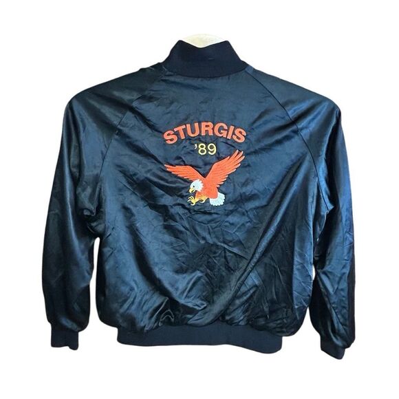 Sturgis 89 Motorcycle Jacket Vintage Harley Eagle Everlasting Embroidery Large ( - Picture 2 of 4